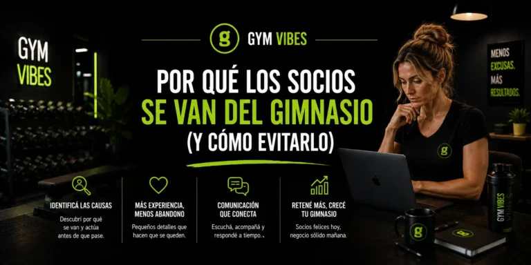 mujer trabajando en su gym con su software para gimnasios