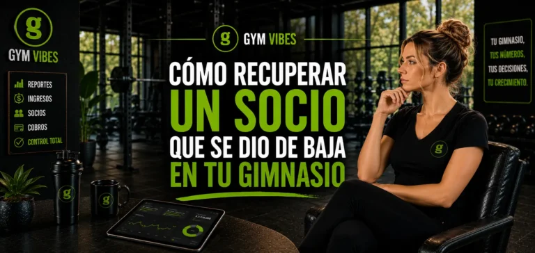 dueña de gym usando software gymvibes para ecuperar socios