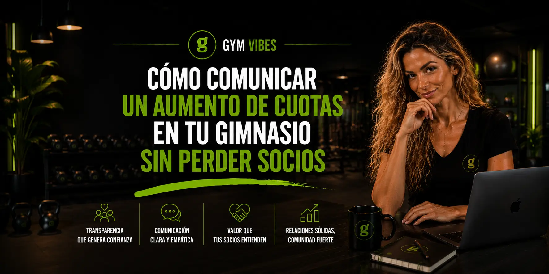 mujer comunicando aumento de cuotas