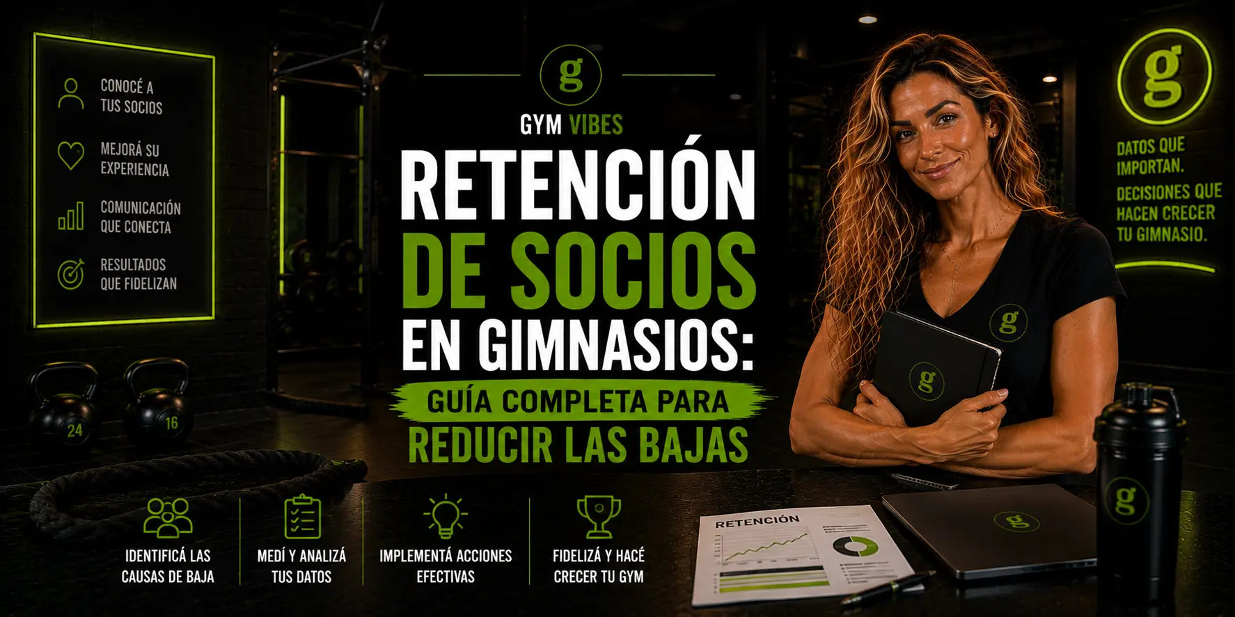 persona usando sistema de retencion de socios en gimnasios
